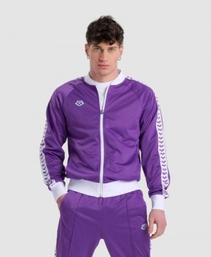 Pánské Bundy Arena Relax Iv Team Full-zip Jacket Fialové Bílé Fialové | 6903-AVSLG