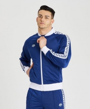 Pánské Bundy Arena Relax Iv Team Full-zip Jacket Tmavě Blankyt Bílé Tmavě Blankyt | 4512-WGCAS