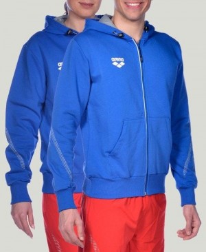 Pánské Bundy Arena Team Line Hooded Jacket Královská Modrá | 8125-KPBIV
