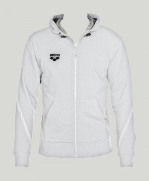 Pánské Bundy Arena Team Line Hooded Jacket Bílé | 4256-ZCMLQ