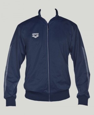 Pánské Bundy Arena Team Line Knitted Poly Jacket Tmavě Blankyt | 0357-FCPAU