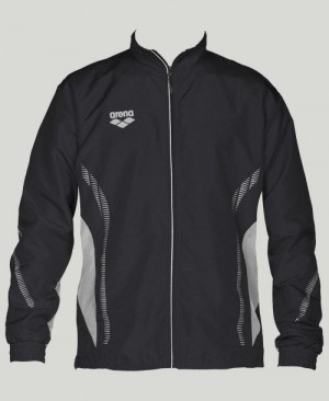 Pánské Bundy Arena Team Line Warm-up Jacket Černé Šedé | 4901-KYIWU