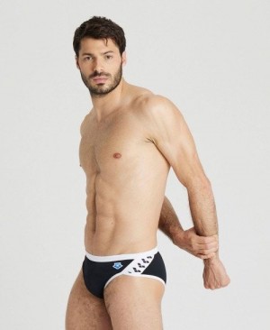 Pánské Kalhotky Arena Icons Brief Černé Bílé | 7684-IROXD