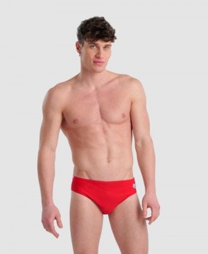 Pánské Kalhotky Arena Icons Solid Brief Červené | 9213-PZIYL