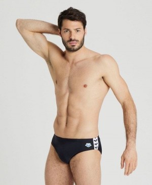 Pánské Kalhotky Arena Icons Solid Brief Černé | 7650-GVRZS