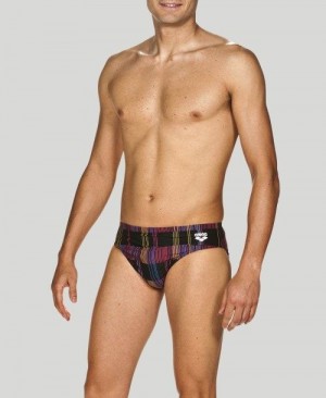 Pánské Kalhotky Arena Mixed Stripes Brief - Maxlife Černé Viacfarebný | 8945-CYHGA