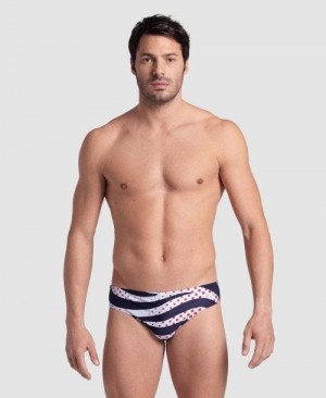 Pánské Kalhotky Arena Multi Stripes Swim Briefs Viacfarebný | 6493-QISFD