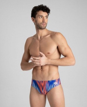 Pánské Kalhotky Arena Speed Stripes Brief Tmavě Blankyt Viacfarebný Červené | 1369-IKPQU