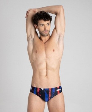Pánské Kalhotky Arena Team Painted Stripes Brief Černé Viacfarebný Bílé | 5308-GNYVI
