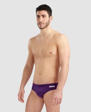 Pánské Kalhotky Arena Team Solid Brief Fialové Bílé | 7149-FVNGS
