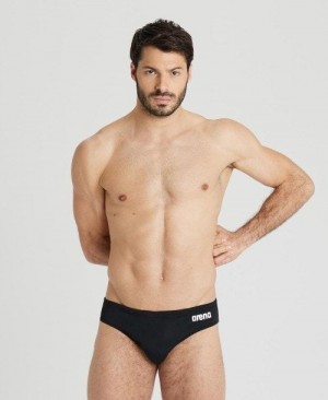 Pánské Kalhotky Arena Team Solid Brief Černé Bílé | 3952-HIVQG