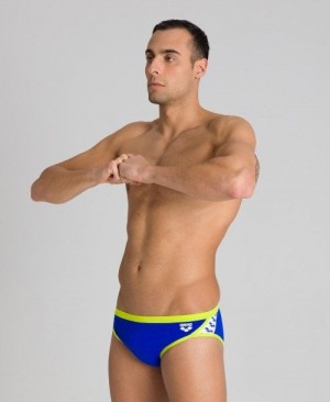Pánské Kalhotky Arena Team Stripe Brief Blankyt Zelene | 7382-KZMFR