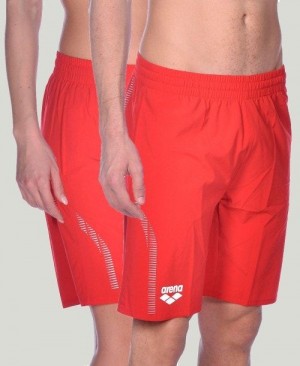 Pánské Kraťasy Arena Team Line Bermuda Short Červené | 7062-NLCZT