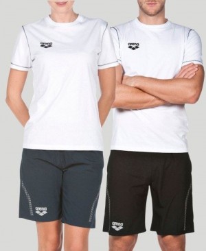 Pánské Kraťasy Arena Team Line Short Sleeve Tee Bílé | 1076-GMKAR