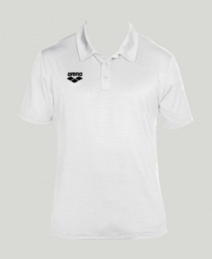 Pánské Kraťasy Arena Team Line Tech Short Sleeve Polo Bílé | 0973-WNTIU