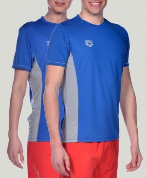 Pánské Kraťasy Arena Team Line Tech Short Sleeve Tee Královská Modrá | 8907-JFPRB