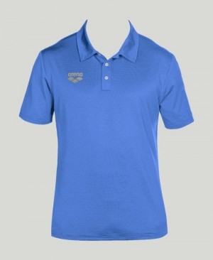 Pánské Kraťasy Arena Team Line Tech Short Sleeve Polo Královská Modrá | 7564-XTEJW