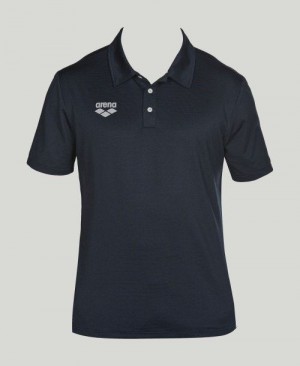Pánské Kraťasy Arena Team Line Tech Short Sleeve Polo Tmavě Blankyt | 4817-JXIHB