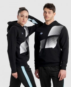 Pánské Mikina s Kapucí Arena Diamonds Solid Hoodie Černé Bílé Blankyt | 2549-ZAXVS