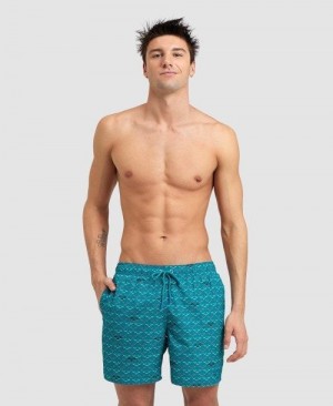 Pánské Spodní Prádlo Arena Allover Beach Boxer Zelene | 2347-ZJWQE