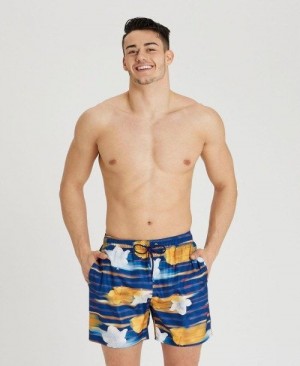 Pánské Spodní Prádlo Arena Allover Print Beach Boxer Tmavě Blankyt Viacfarebný | 7923-KOCFL
