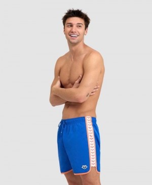 Pánské Spodní Prádlo Arena Icons Team Stripe Boxer Královská Modrá | 1729-MJBEN