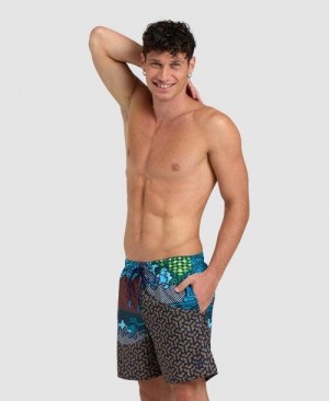 Pánské Spodní Prádlo Arena Placed Beach Boxer Blankyt | 1067-SLHTQ